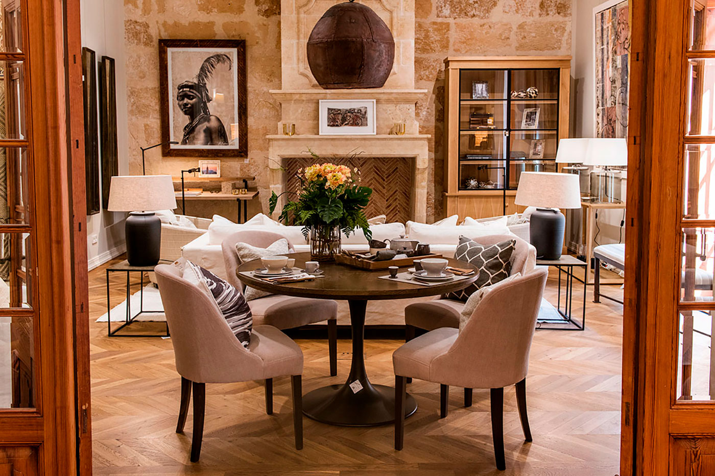 Stylish dining room tables and chairs.