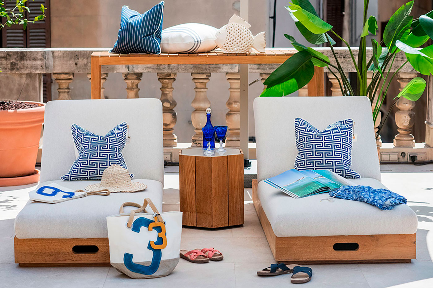 Outdoor garden furniture collection.